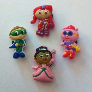 SPROUT SUPER WHY WYATT PRINCESS PIG RED SHOE CHARMS JIBBITZ FOR CROCS