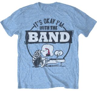 PEANUTS ADULT SCHROEDER IM WITH THE BAND T SHIRT SM MED LG XL 2XL