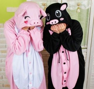 Pink pig black Pig Adult Kigurumi Animal Cosplay Costume pajamas 