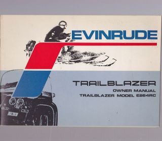 1972 EVINRUDE TRAILBLAZER E264RC SNOWMOBILE MANUAL   NOS   NEW OLD 