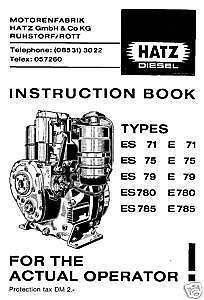   Engine Manual Instruction Spare Parts List, ES, E, 71,79,75, 780 785