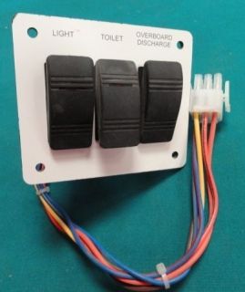 ROCKER SWITCH PANEL WITH HARNESS WHITE 4 1/4 X 3 1/2 MARINE BOAT
