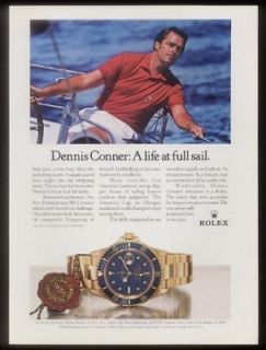 1985 blue Rolex Submariner Date watch Dennis Connor ad