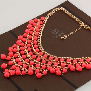 New Fashion Length Can be Adjusted Pearl Necklace Pink   06