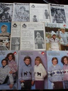 Vintage Childs~Cowichan Graph Knitting Pattern~Reindeer~Owl~Snowflake 