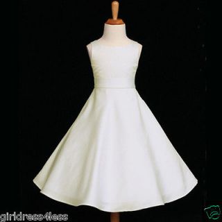 IVORY A LINE WEDDING FORMAL PARTY FLOWER GIRL DRESS 12 18M 2 4 6 8 10 