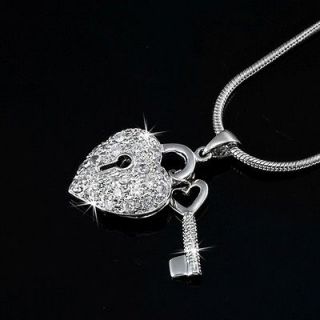 Genuine Swarovski Elements Key & Locket Necklace RRP $89   Jewellery