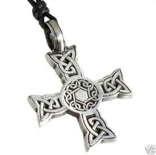 30H PEWTER Templar IRON CROSS Celtic PENDANT Necklace