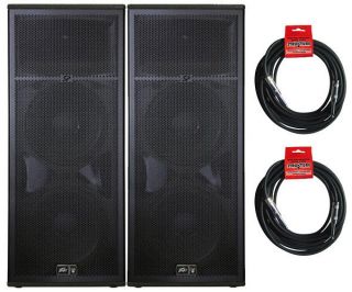 Peavey SP 4BX Dual 15 Passive Main Speakers (Pair) Bundle with 2 FREE 