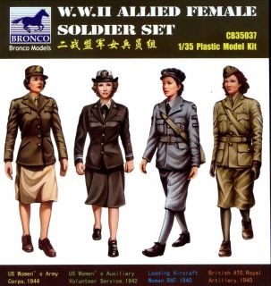 Bronco 1/35 CB35037 WWII Allied Female Soldier Set (US, British Women 
