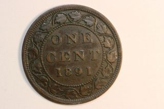 Fabulous Looking Large Date 1891 Canada Large Cent KM #7   AU