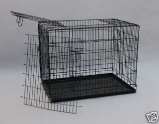 48 3 Doors Folding Suitcase Dog Cat Crate Cage Kennel w/DIVIDER and 