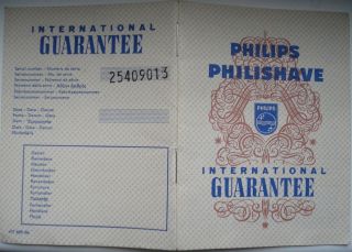 Philips Philishave International Guarantee Booklet