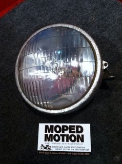 Piaggio Vespa Scooter Headlight w/ GE Glass Lens @ Moped Motion