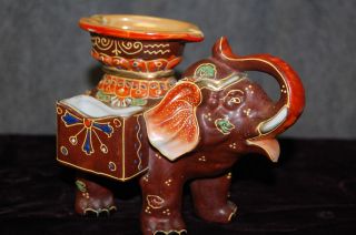 Vintage, 1920s, Moriyama, Porcelain, Elephant Ashtray & Cigarette 