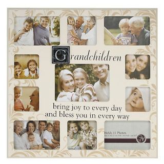 Grandchildren Cream Large Collage 11 Space Photo Frame Gift