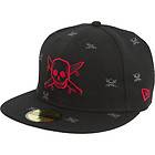 Fourstar Clothing Co Pirate New Era Hat   Black/Grey/Red   Size 7 