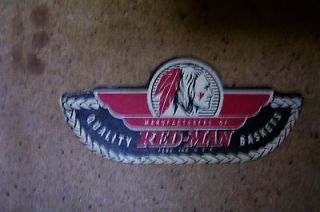 Vintage Redman Picnic Basket Redman Peru Indiana Paper Tag Metal 