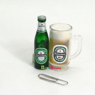 Beer BOTTLE and glass of beer MINIATURE REFRIGERATOR MAGNET