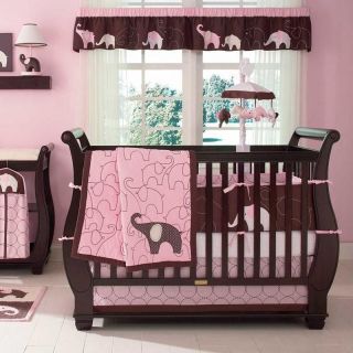 Pink Elephant 4 Piece Baby Crib Bedding Set by Carters