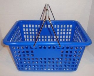 Retail Store Plastic Grocery Shopping Basket Blue