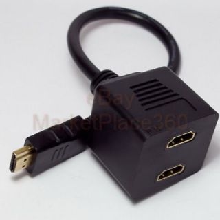 HDMI SPLITTER Y CABLE ADAPTER FOR PC HD TV 1080P 2 P