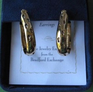Bradford Exchange Sterling and Gold Footprints In The Sand Earrings 