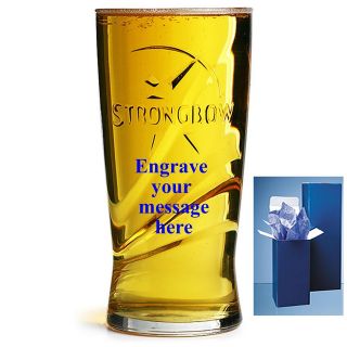 STRONGBOW CIDER PINT GLASS PERSONALISED ENGRAVED  SPECIAL OFFER £12 