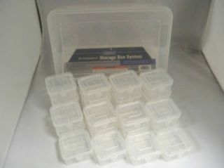   STORAGE CONTAINER BOX W 24 SMALL INDIVIDUAL SNAP LID CONTAINERS INSIDE