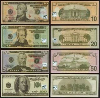   Money US Bills10 20 50 100 $Dollars. 24 Paper Play/Game Banknotes