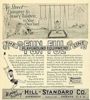 1929 Ad Hill Standard Playground Equipment Swing Set   ORIGINAL 