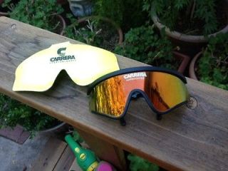 Vintage Carrera Sunglasses 5449 Sports Cycling shield 80s Mirror Lens