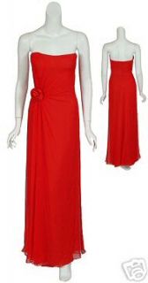 Vibrant Red REEM ACRA Luscious Silk Dress Gown 10 NEW