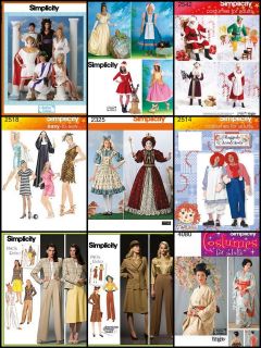 simplicity costume & retro sewing patterns all LARGE size selection