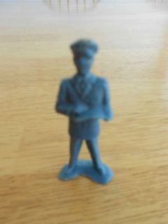 Vintage plastic playset figure (blue) Airline Pilot or Army Captain 