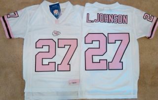 Pink Larry Johnson Kansas City Chiefs Sewn Jersey Youth