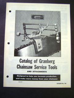 Granberg Chainsaw Service Tools and Attachments Catlog