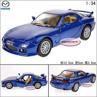 New Mazda RX 7 134 Alloy Diecast Model Car Toy collection Blue B1851