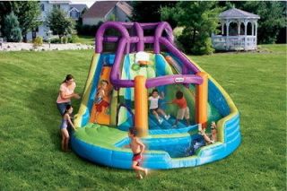   Kids Little Tikes Inflatable Water Slide Wet Dry Bouncer Splash Pool