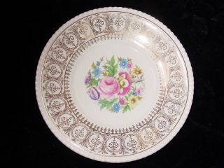 Simpsons Pottery Solian Ware Pattern Ivory/Pink/Gol​d 6 3/4 Small 