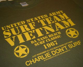 Surf Team Vietnam US Army Nam Charlie War New T shirt