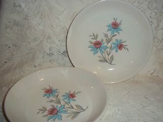 Two Vtg. Steubenville Pottery Flat Soup Bowls, Fairlane Pattern