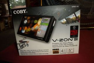 BRAND NEW COBY V.ZON PORTABLE HD VIDEO PLAYER 5 SCREEN 4 GB