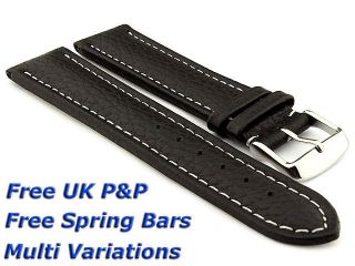 Watch Straps Bands Freiburg RM Genuine Leather Slightly Grained Padded 