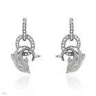   30ctw CZ Dolphin Drop Earrings in 925 Sterling Silver   Post Backs