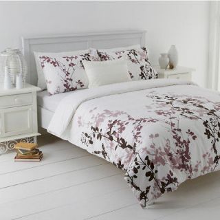 Plum White MIA 3 Pce DOUBLE Bed Size Quilt / Doona Cover Set 250TC 