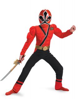 Power Ranger Red Ranger Samurai Classic Muscle Child Halloween Costume 