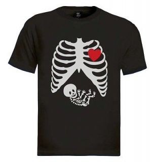 Pregnant Skeleton T Shirt Baby funny gothic maternity halloween girl x 