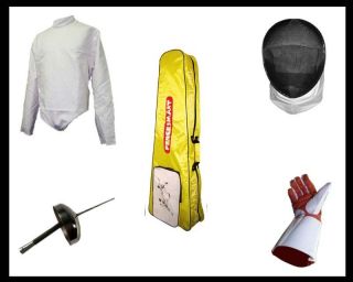 5PC Foil Set. Jacket, Glove, Mask, Foil, Bag. Medium