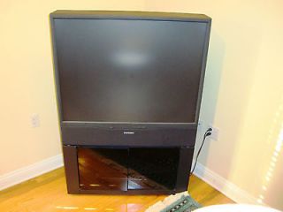 Mitsubishi Big Screen Rear Projection TS 4557 in Wheeled Cabinet with 